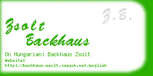 zsolt backhaus business card